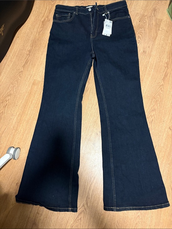Mango Denim - Women’s Dark Blue Flared Jeans